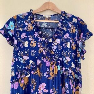 For Love Bell / Floral Blue maxi Dress